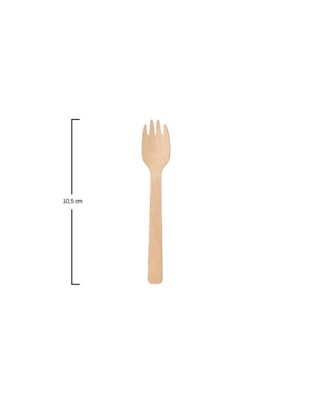 Tenedor de Madera Enfundado 10,5cm (100uds)