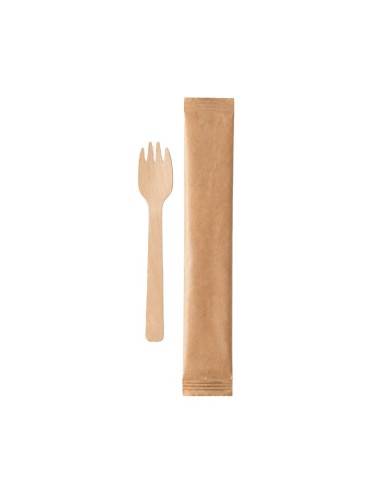 Tenedor de Madera Enfundado 10,5cm (100uds)