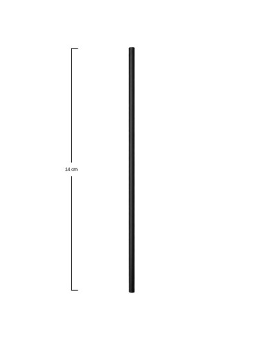 Pajita mini negra PLA 6x140mm (250uds)