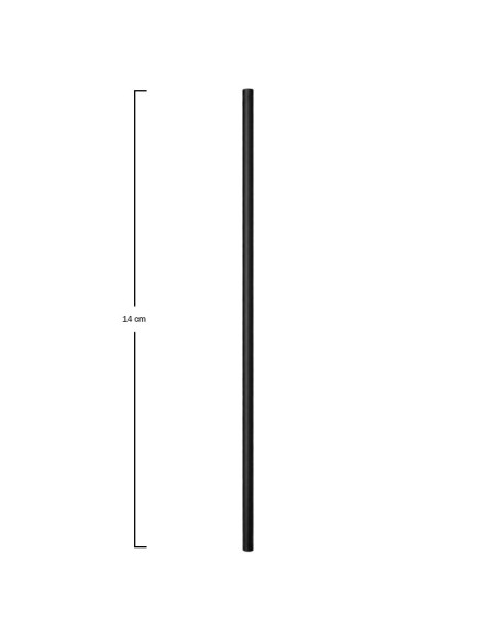 Pajita mini negra PLA 6x140mm (250uds)