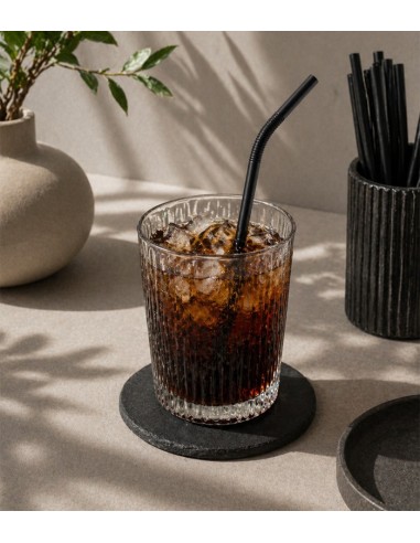 Pajita Flexible Negra Enfundada 0,6x20cm (1000 Uds)