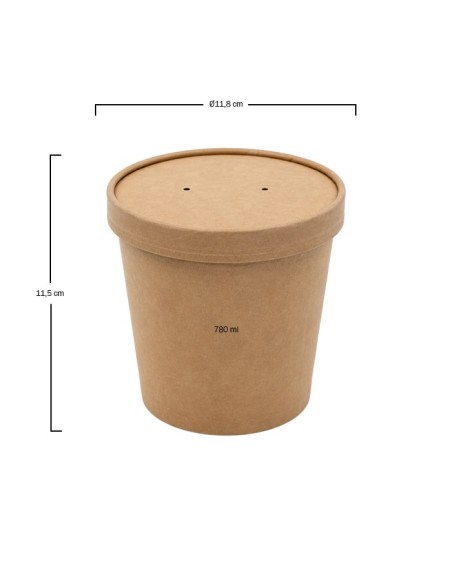 Sopera Kraft con Tapa 780ml - Betik (250uds)