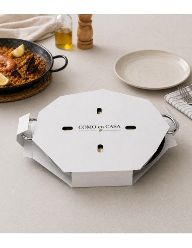 Caja para Paellas Microcanal Blanca | Envase Arroz para Llevar