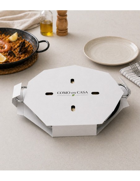 Caja para Paellas Microcanal Blanca | Envase Arroz para Llevar