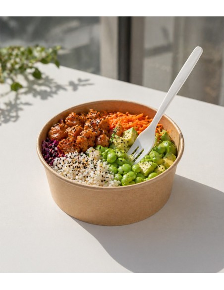 Tenedor EKO blanco 17,7x2,8x1cm - CookPlay (1500Uds)