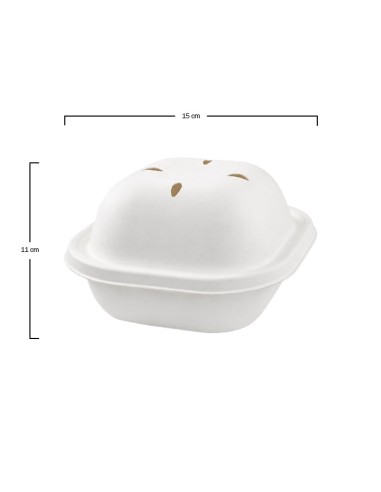 Caja Burger EKO Bagazo Blanco 540ml - Betik (250Uds)