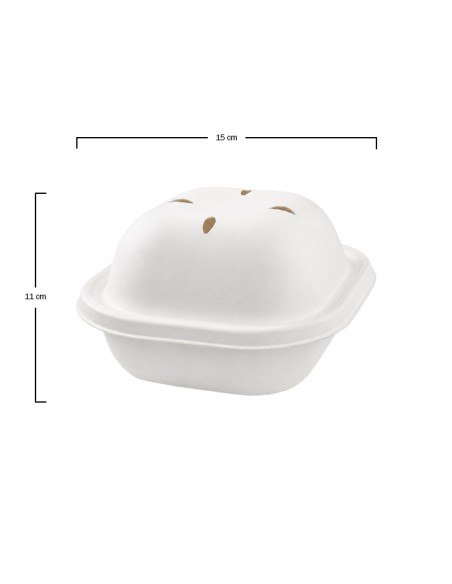 Caja Burger EKO Bagazo Blanco 540ml - Betik (250Uds)
