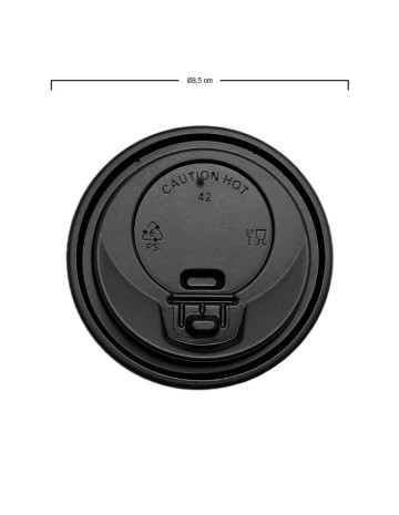 Tapa Vaso Negra PS con Cierre - Betik 2