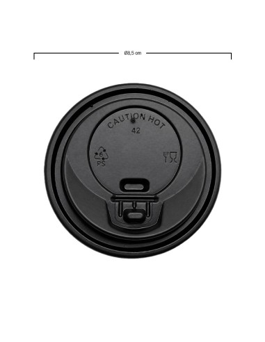 Tapa Vaso Negra PS con Cierre - Betik