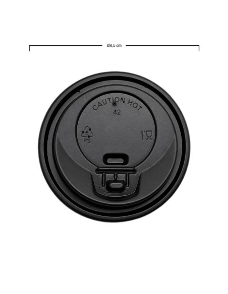 Tapa Vaso Negra PS con Cierre - Betik