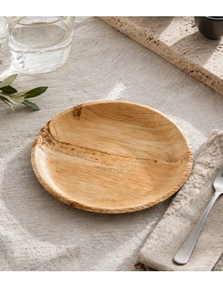 Plato Hoja de Palma Biodegradable Redondo | Betik (100 uds)