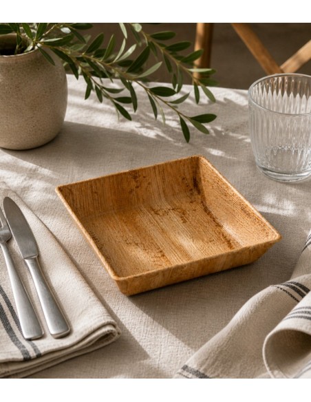 Plato Hondo Hoja de Palma 16x16 cm Biodegradable | Betik