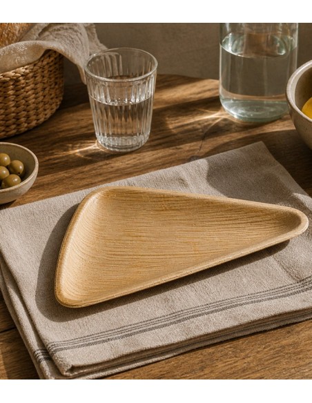 Triángulo Pizza Hoja de Palma Biodegradable | Betik (100 uds)