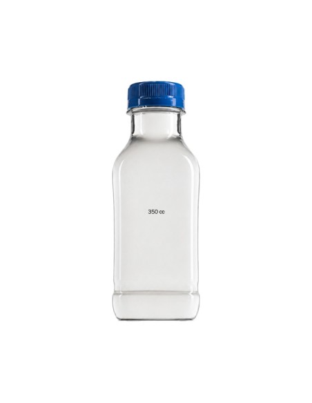 Botella Marta PET cuadrada 1L, boca 38mm+tapón (60uds) - Muñoz B