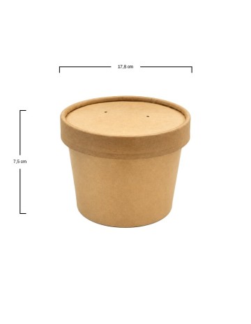 Tarrina kraft con tapa 250ml (300uds) 2