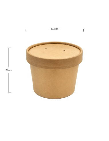 Tarrina kraft con tapa 250ml (300uds)