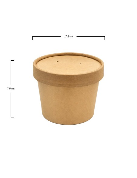 Tarrina kraft con tapa 250ml (300uds)