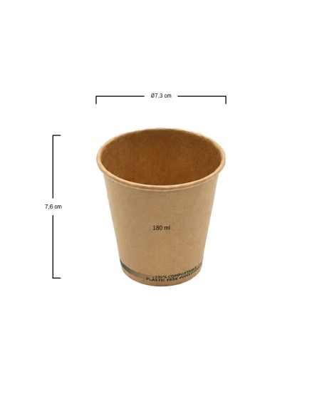Vaso Papel Kraft sin Plástico - Betik (1000Uds)