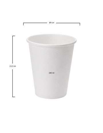 Vaso de Papel Blanco 240ml (1000uds) 2