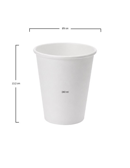 Vaso de Papel Blanco 240ml (1000uds)