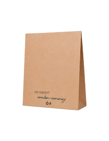 Bolsa americana kraft sin asa Economía circular 39x32+18cm (250uds)