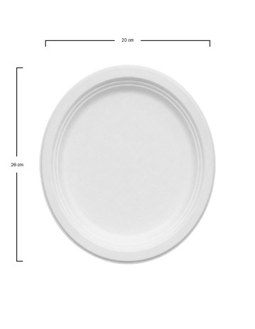 Plato Oval de Bagazo 26x20 cm Biodegradable | Betik (520 uds) 2