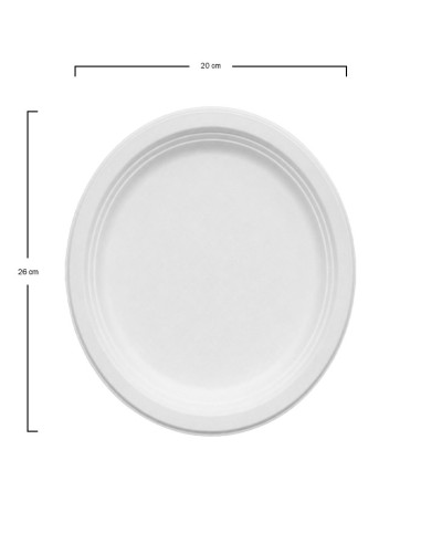 Plato Oval de Bagazo 26x20 cm Biodegradable | Betik (520 uds)