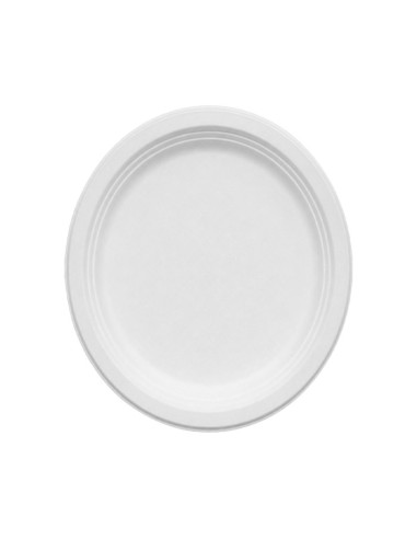 Plato Oval de Bagazo 26x20 cm Biodegradable | Betik (520 uds)