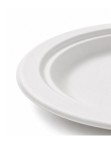 Plato Bagazo Blanco 15 cm Biodegradable | Betik (800 uds)