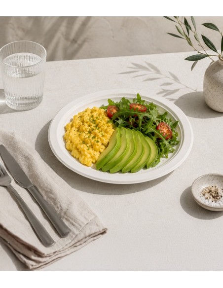 Plato Bagazo Blanco 15 cm Biodegradable | Betik (800 uds)