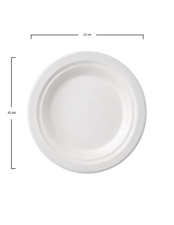 Plato Bagazo Blanco 15 cm Biodegradable | Betik (800 uds) 2