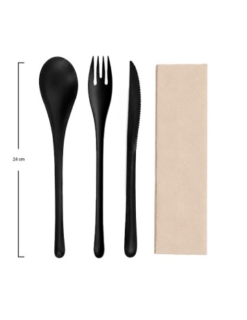 Pack Tris Cubiertos CPLA EKO + Servilleta - Betik (500Uds) 2
