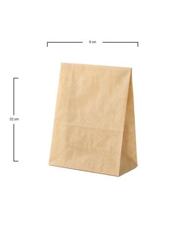 Bolsa de papel kraft 9x32+5cm (1000uds)