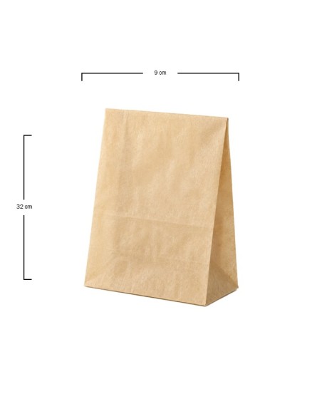 Bolsa de papel kraft 9x32+5cm (1000uds)