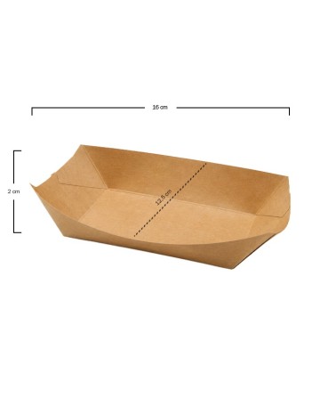 Barqueta Rectangular Cartón Kraft 375ml - Betik (1500Uds) 2