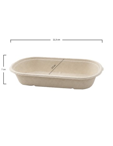 Barqueta Ovalada Bagazo Crema 850ml - Betik (500Uds) 2