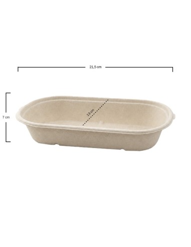 Barqueta Ovalada Bagazo Crema 850ml - Betik (500Uds)