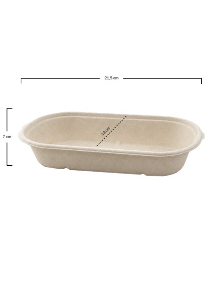 Barqueta Ovalada Bagazo Crema 850ml - Betik (500Uds)