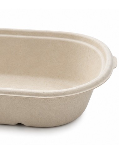 Barqueta Ovalada Bagazo Crema 850ml - Betik (500Uds)