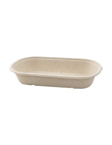 Barqueta Ovalada Bagazo Crema 850ml - Betik (500Uds)