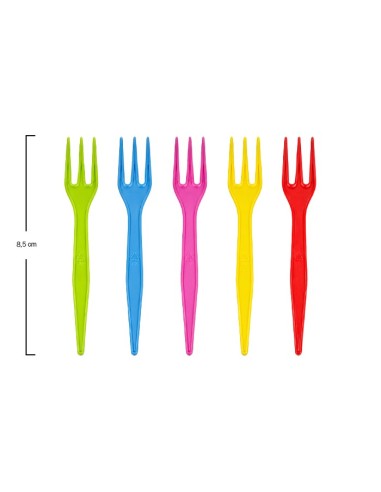 Mini Tenedor Mix Colores 8,5cm - Betik (5000Uds)