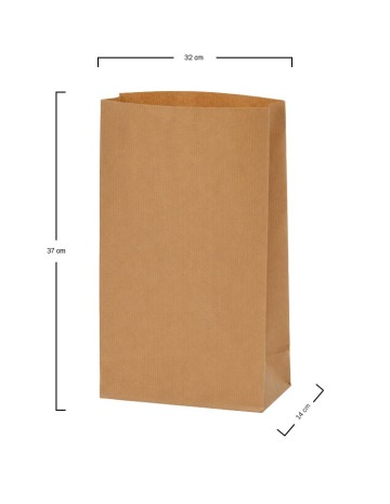Bolsa Americana Kraft sin Asa 22+14x37cm - Betik  (500Uds) 2