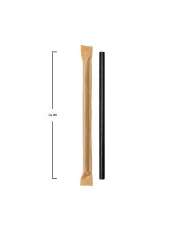 Pajita Papel Enfundada Negra 8x140mm - Betik (6000Uds) 2