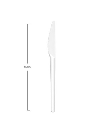 Cuchillo CPLA Blanco Enfundado 16,8cm - Betik (500Uds) 2
