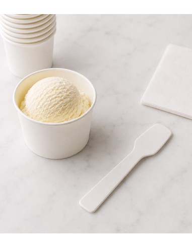 Cucharitas helado papel blanco 9,4cm - Betik (5000Uds)