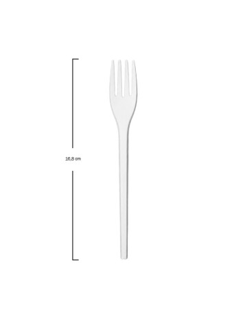 Tenedor CPLA Blanco Enfundado 16,8cm - Betik (500Uds) 2