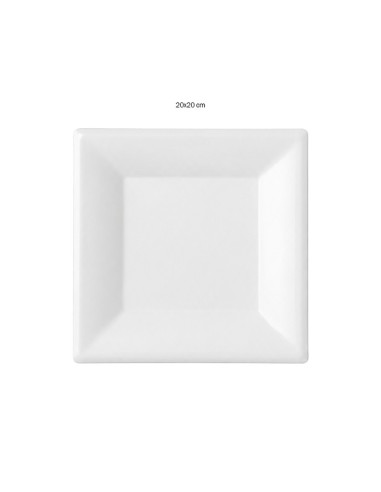 Plato Cuadrado Bagazo Blanco - Betik (800Uds)