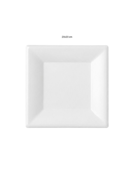 Plato Cuadrado Bagazo Blanco - Betik (800Uds)
