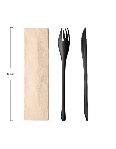 Pack Bis Cubiertos CPLA + Servilleta Kraft (500Uds)