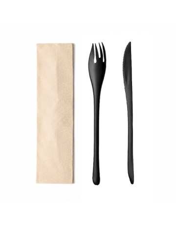 Pack Bis Cubiertos CPLA + Servilleta Kraft (500Uds)